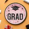 25 Count Pink Way to Go Grad Disposable Paper Dessert Plates 7 1/4 Inch Graduation Party Supplies